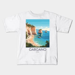 A Pop Art Travel Print of Gargano - Italy Kids T-Shirt